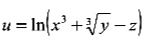 Найти значения частных производных функции u в точке M<sub>0</sub>(2;1;8)