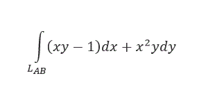 Вычислить криволинейный интеграл, где L<sub>AB</sub> - дуга параболы y<sup>2</sup> = 4 - 4x от точки А(1;0) до точки В (0;2) 