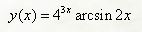 Вычислить производную y'(x) <br /> y(x) = 4<sup>3x</sup>arcsin(2x)