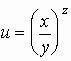 Найти все смешанные производные 2-го порядка для функций <br /> u = (x/y)<sup>z</sup>