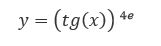 Вычислите первую производную функции y=(tg(x))<sup>4e</sup>