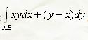 Вычислить криволинейный интеграл, если АВ – отрезок прямой y = x, соединяющий точки А (0;0) и В (1;1).