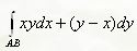 Вычислить криволинейный интеграл, если линия АВ Соединяет точки А (0;0) и В (1;1) и задана уравнением  y = x<sup>2</sup>.