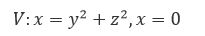 Найти момент инерции однородного тела относительно оси Ох, занимающего область V: x = y<sup>2</sup> + z<sup>2</sup>, x = 2