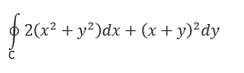 Применяя формулу Грина, вычислить интеграл, если С - контур треугольника с вершинами L(1;1), M(2;2), N(1;3), пробегаемый против хода часовой стрелки. Проверить результат непосредственным интегрированием