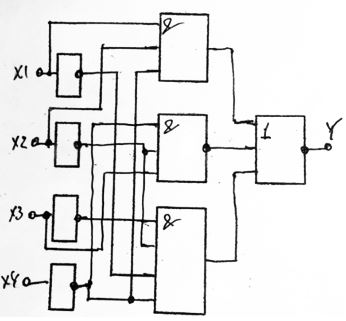 Для представленной схемы составить алгоритм и схему в базисе  2И-НЕ,2ИЛИ-НЕ, НЕ на микросхемах серии 561.