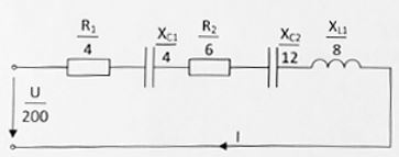 <b>Задача 14.</b> Определить токи I, I1, I2 и построить векторную диаграмму