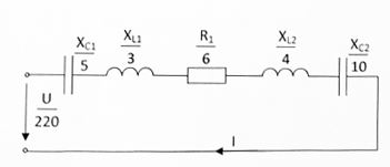 <b>Задача 18.</b> Определить токи I, I1, I2 и построить векторную диаграмму