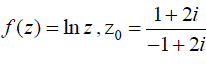 Вычислить значение функции f(z) в точке z<sub>0</sub> , ответ представить в алгебраической форме комплексного числа.