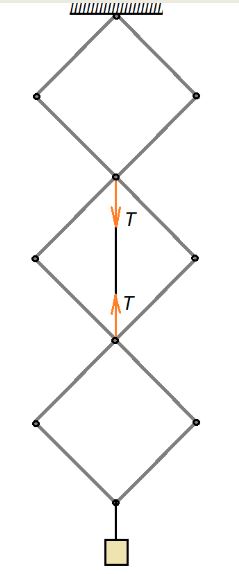 Легкие стержни соединены шарнирами в виде ромба