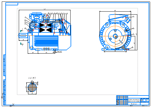 Асинхронный двигатель с короткозамкнутым ротором (файл cdw+спецификация)