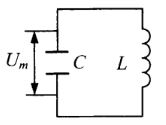 Колебательный контур состоит из конденсатора емкостью C= 400 пФ и катушки индуктивности L= 10 мГн (см. рис.). Какова амплитуда колебаний силы тока I<sub>m</sub>, если амплитуда колебаний напряжения U<sub>m</sub> = 600 В?