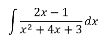 Вычислить интеграл ∫(2x-1)/(x<sup>2</sup>+4x+3) dx