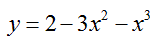 19. Исследовать данную функцию методами дифференциального исчисления и построить ее график. При исследовании функции следует найти ее интервалы возрастания и убывания и точки экстремума, интервалы выпуклости и вогнутости и точки перегиба графика функции.<br />y=2-3x<sup>2</sup>-x<sup>3</sup>