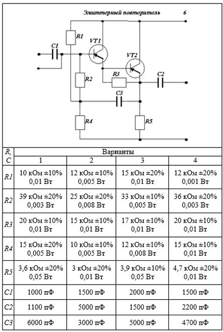 Проектирование тонкопленочных гибридных интегральных микросхем (Конструкторско-техническое обеспечение производства ЭВМ. Домашняя работа 1)<br /><b>Вариант 1, схема 6</b>