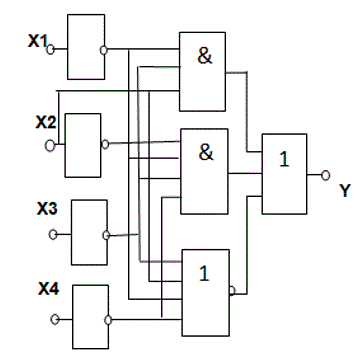 Для представленной схемы составить алгоритм и схему в базисе  НЕ, 2И-НЕ,2ИЛИ-НЕ на микросхемах серии 561.<br /><b>Вариант 5</b>