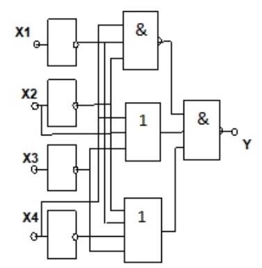 Для представленной схемы составить алгоритм и схему в базисе  НЕ, 2И-НЕ,2ИЛИ-НЕ на микросхемах серии 561.<br /><b>Вариант 7</b>