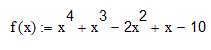 Одномерная оптимизация<br /> Методом золотого сечения найти с точностью ε=10<sup>-1</sup> минимум функции. Выбрав полученное решение в качестве начального приближения, найти решение уравнения методом бисекции с точностью ε=10<sup>-3</sup> и Ньютона с точностью ε = 10<sup>-4</sup><br /> <b>Вариант 10</b>