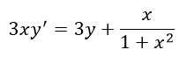Найти общее решение дифференциального уравнения первого порядка 3xy'=3y+x/(1+x<sup>2</sup>)