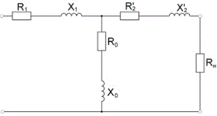 Рассчитать мощность электричских потерь (Вт) в первичной обмотке трансформатора. Потребляемый из сети ток i=2.1sin(ωt+180)A, коэффициент трансформации 4.2(повышающий трансформатор), сопротивление нагрузки 36.5 Ом. Магнитными потерями пренебречь. <br />Параметры Т-образной схемы замещения трансформатора: <br />R1 = 9.8 Ом <br />R2’ = 10.8 Ом <br />R0 = 399 Ом <br />X1 = 27 Ом <br />X2’ = 26 Ом <br />X0 = 748 Ом