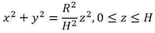 Найти координаты центра масс части однородного конуса: <br />x<sup>2</sup>+y<sup>2</sup>=R<sup>2</sup>/H<sup>2</sup>  z<sup>2</sup>, 0≤z≤H