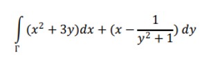 Вычислить криволинейный интеграл по контуру Г, пробегаемому в положительном направлении: <br />где Г - контур прямоугольника АВСD: А(-1; -1); В(-1; 2); С(3; 2); D(3; -1).