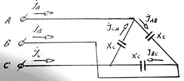 Построить качественно векторную диаграмма напряжений, совмещенную с векторной диаграммой токов, для цепи, изображенной на рисунке. если Uab=Ubc=Uca