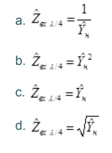 Нормированное входное сопротивление отрезка длинной линии λ/4 при нагрузке Z<sub>Н</sub> =1/Y<sub>Н</sub> <br /><b>Выберите один ответ:</b> 