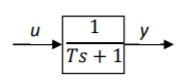 На вход u системы (см. рисунок) в момент времени t = 0 подается единичное ступенчатое входное воздействие. Какое значение примет сигнал y на выходе системы в момент времени t = 3T? Ответ следует округлить до второго знака после запятой.