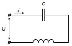 В сеть переменного тока включены последовательно катушка индуктивность L = 0,01 Гн и конденсатор емкостью С = 100 мкФ. Напряжение на конденсаторе U<sub>с</sub> = 30 В. Определить напряжение на зажимах цепи, ток в цепи, напряжение на катушке, реактивную и полную мощность.