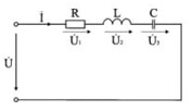 Рассчитайте напряжения на элементах, если электрическая цепи, показанная на рисунке, питается от источника синусоидального тока с частотой 50 Гц и напряжением 141 В. Данные для расчета: R = 10 Ом, L = 63,7 мГн, С = 159 мкФ.