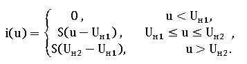 11.13(Р). Нелинейный резистор имеет ВАХ вида  <br />К зажимам резистора приложено напряжение u(t) = U<sub>0</sub> + U<sub>m</sub>cosωt. Получите формулы для расчета спектрального состава тока.