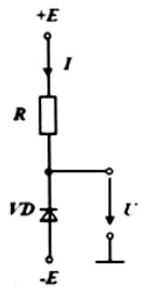 Рассчитать токи и напряжения в схеме, показанной на рисунке, если R = 1 кОм, Е = 5 В. Диод идеальный.