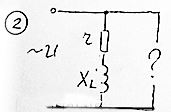 Какой величины сопротивление Xc нужно включить вместо знака «?», чтобы увеличить cosφ цепи до 1? <br />r = 300 (Ом), X<sub>L</sub> = 400 (Ом)