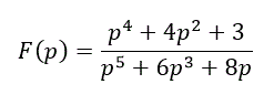 <b>Синтез пассивных двухполюсников </b> <br /> В табл. 1.1 приведены выражения входных функций пассивных двухполюсников F(p). Проверить реализуемость и осуществить реализацию заданной функции цепи, принимая F(p) = Z(p) или F(p) = Y(p). В качестве метода реализации использовать разложение на простые дроби и представление в виде цепных дробей. Изобразить полученные схемы, указав значения их параметров.<br /><b>Вариант (в таблице 1.1) 15</b>