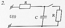 В каких цепях, когда и почему возникает переходный процесс? Когда начинается и когда заканчивается переходный процесс? <br />Определить время переходного процесса в заданной цепи, если R = 10 Ом, C = 20 мкФ, u(t)=U0=100 В.
