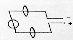 Покажите направление магнитного поля тока, обтекающего рамку, изображенного на рисунке (утолщенная часть обращена к читателю)