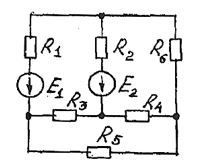 <b>Вариант 31 </b><br />Задача 1. Составить систему уравнений по законам Кирхгофа для определения токов цепи.